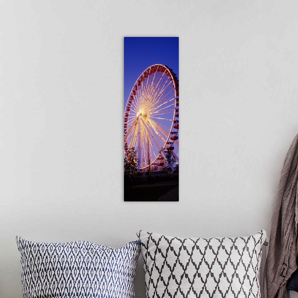 A bohemian room featuring Low angle view of a ferris wheel, Navy Pier Park, Chicago, Illinois