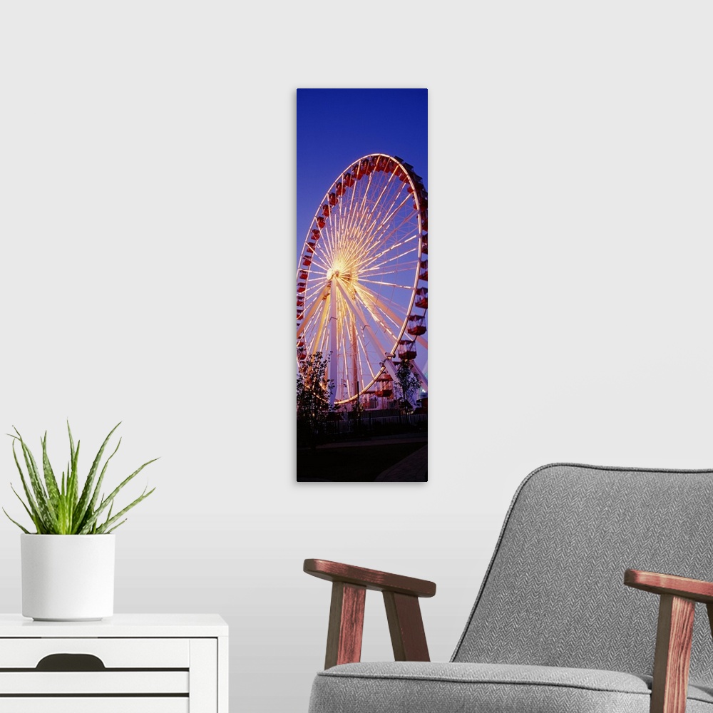 A modern room featuring Low angle view of a ferris wheel, Navy Pier Park, Chicago, Illinois