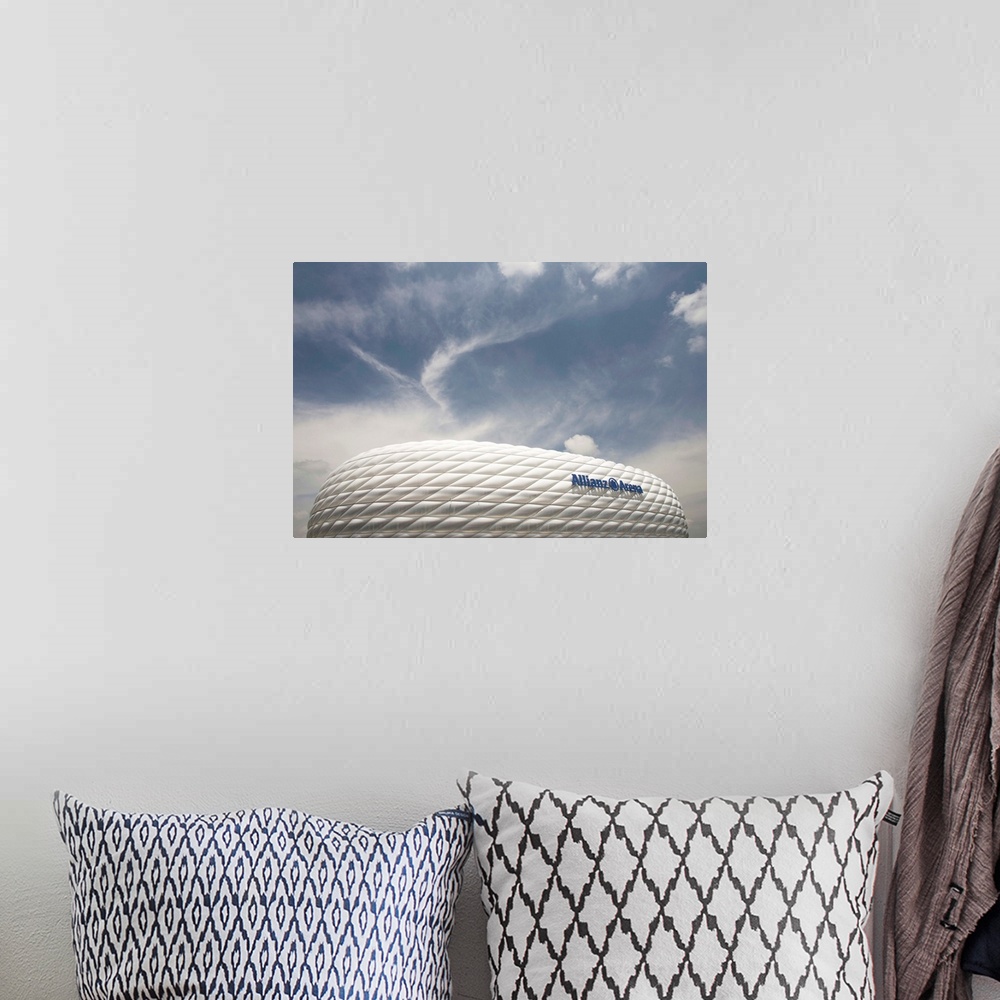 A bohemian room featuring Low angle view of a football stadium, Allianz Arena, Munich, Bavaria, Germany