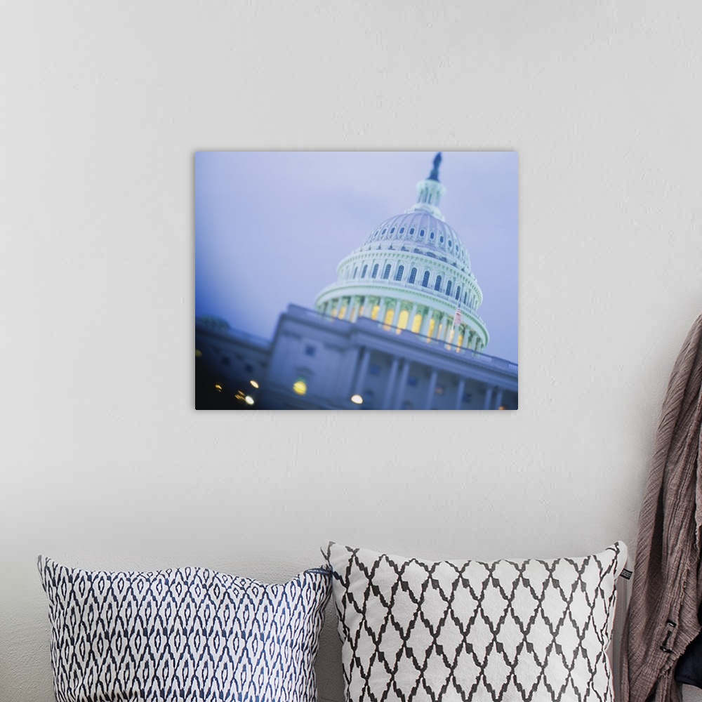 A bohemian room featuring Low angle view of a government building, Capitol Building, Washington DC