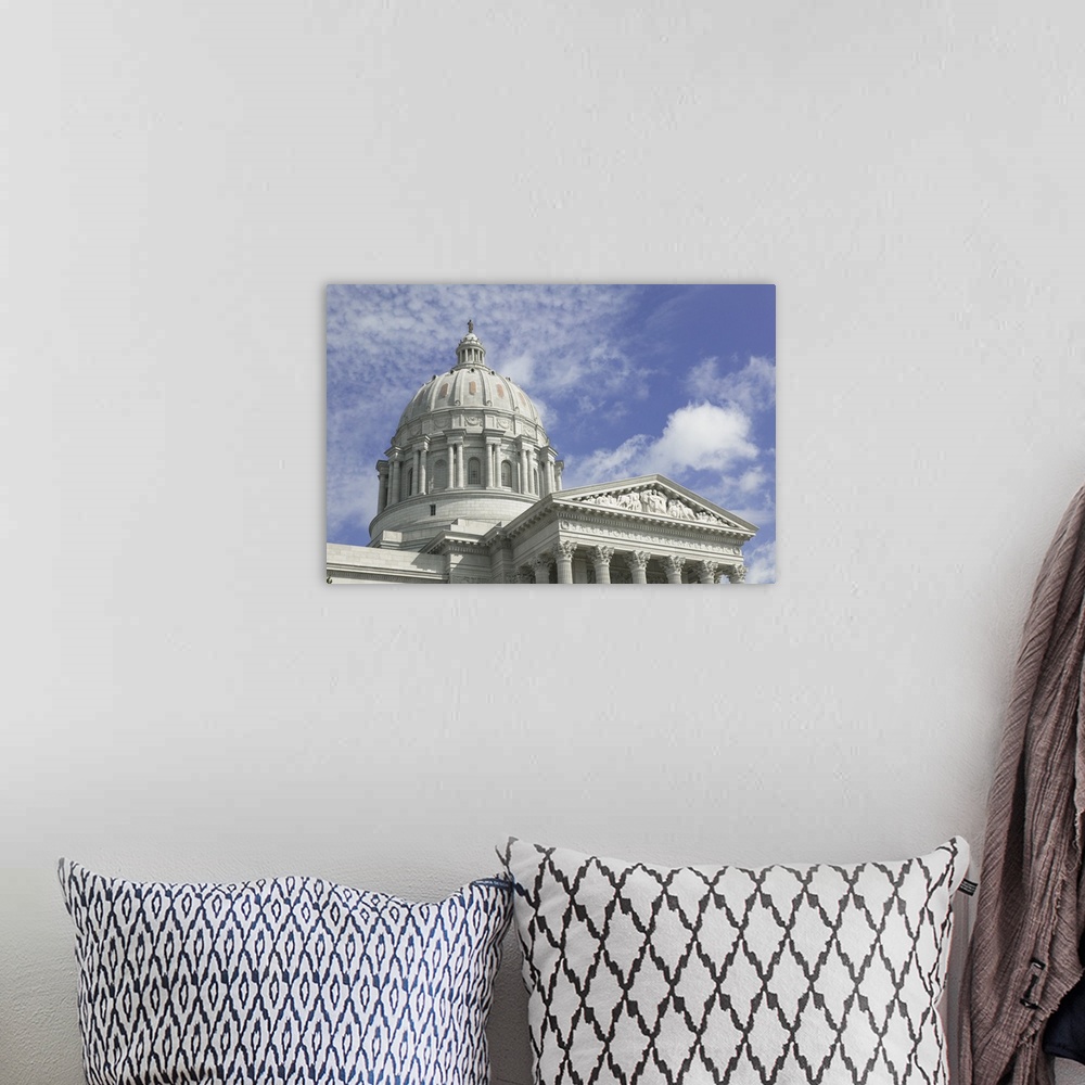 A bohemian room featuring Low angle view of a government building, Missouri State Capitol Building, Jefferson City, Missouri