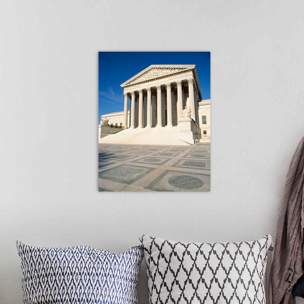 A bohemian room featuring Low angle view of a government building, US Supreme Court Building, Washington DC