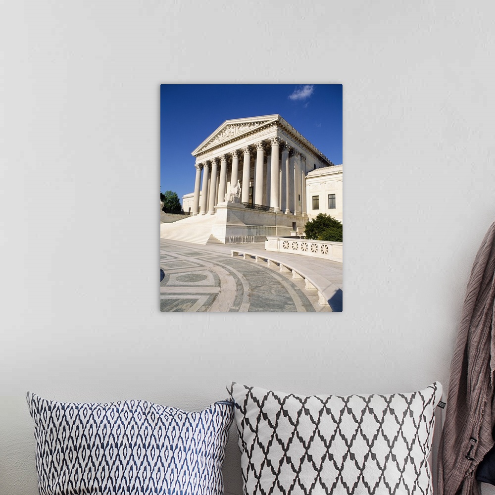 A bohemian room featuring Low angle view of a government building, US Supreme Court Building, Washington DC