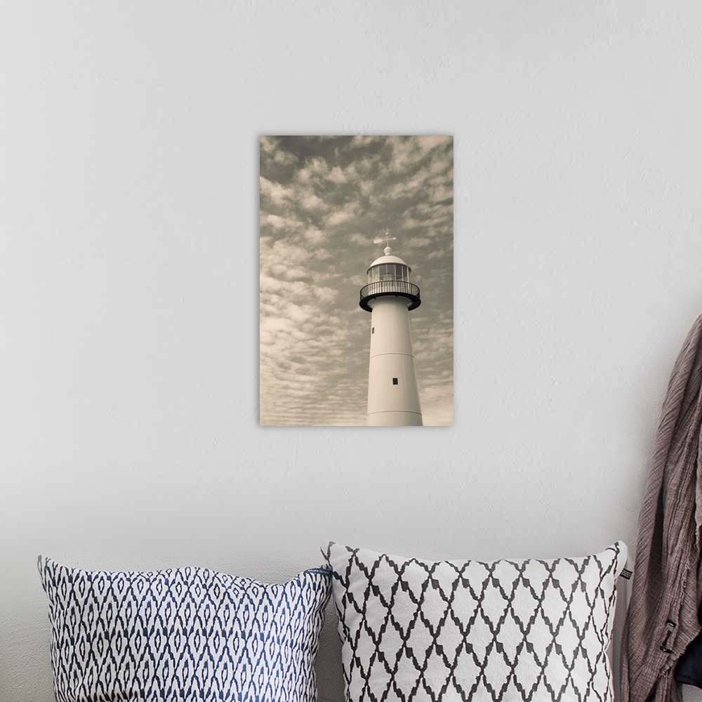 A bohemian room featuring Low angle view of a lighthouse, Biloxi Lighthouse, Biloxi, Mississippi