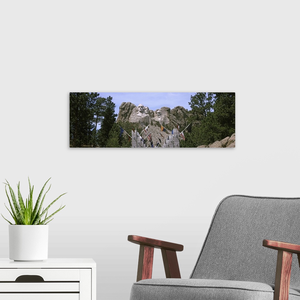 A modern room featuring Low angle view of a monument, Mt Rushmore National Monument, South Dakota