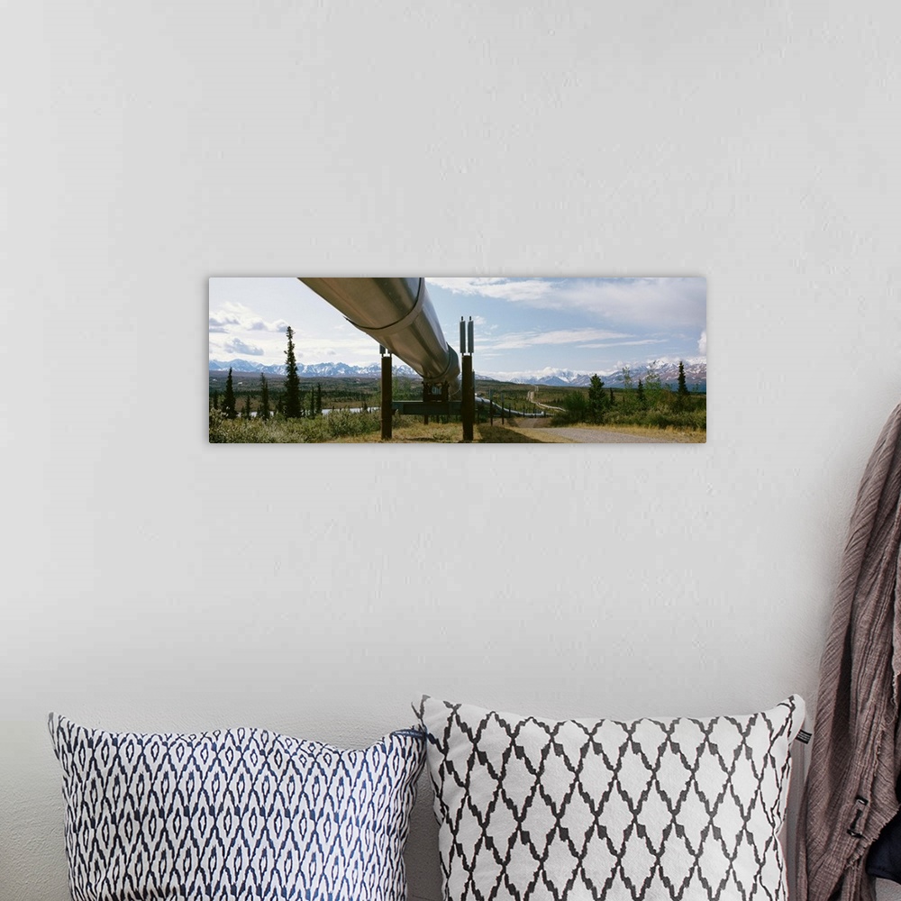 A bohemian room featuring Low angle view of a pipeline, Trans Alaska Pipeline, Alaska