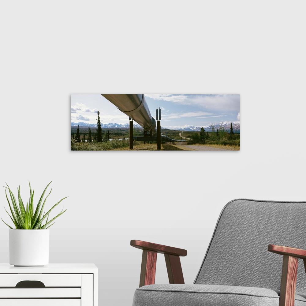 A modern room featuring Low angle view of a pipeline, Trans Alaska Pipeline, Alaska