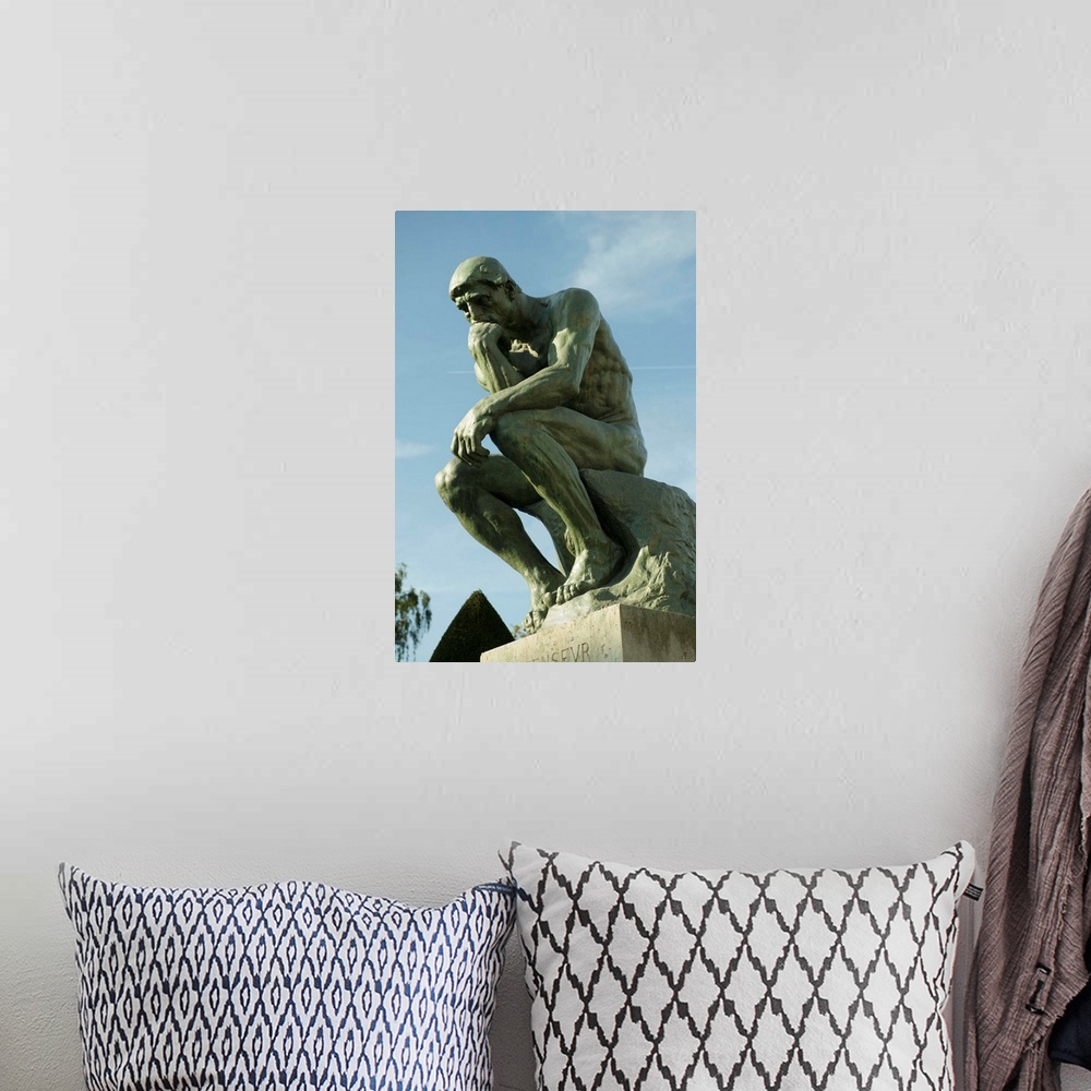 A bohemian room featuring Low angle view of a statue, The Thinker, Musee Rodin, Paris, Ile-De-France, France