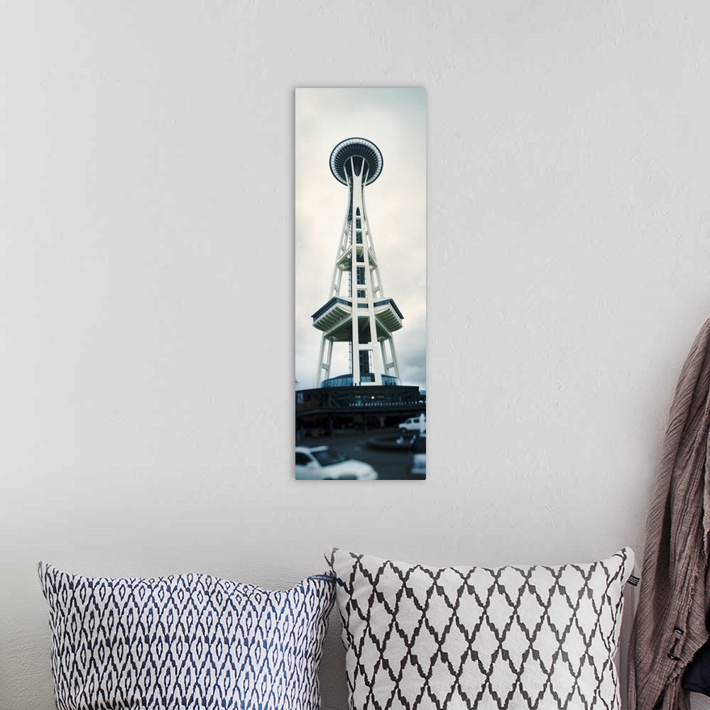 A bohemian room featuring Low angle view of a tower, Space Needle, Seattle Center, Queen Anne Hill, Seattle, Washington State,