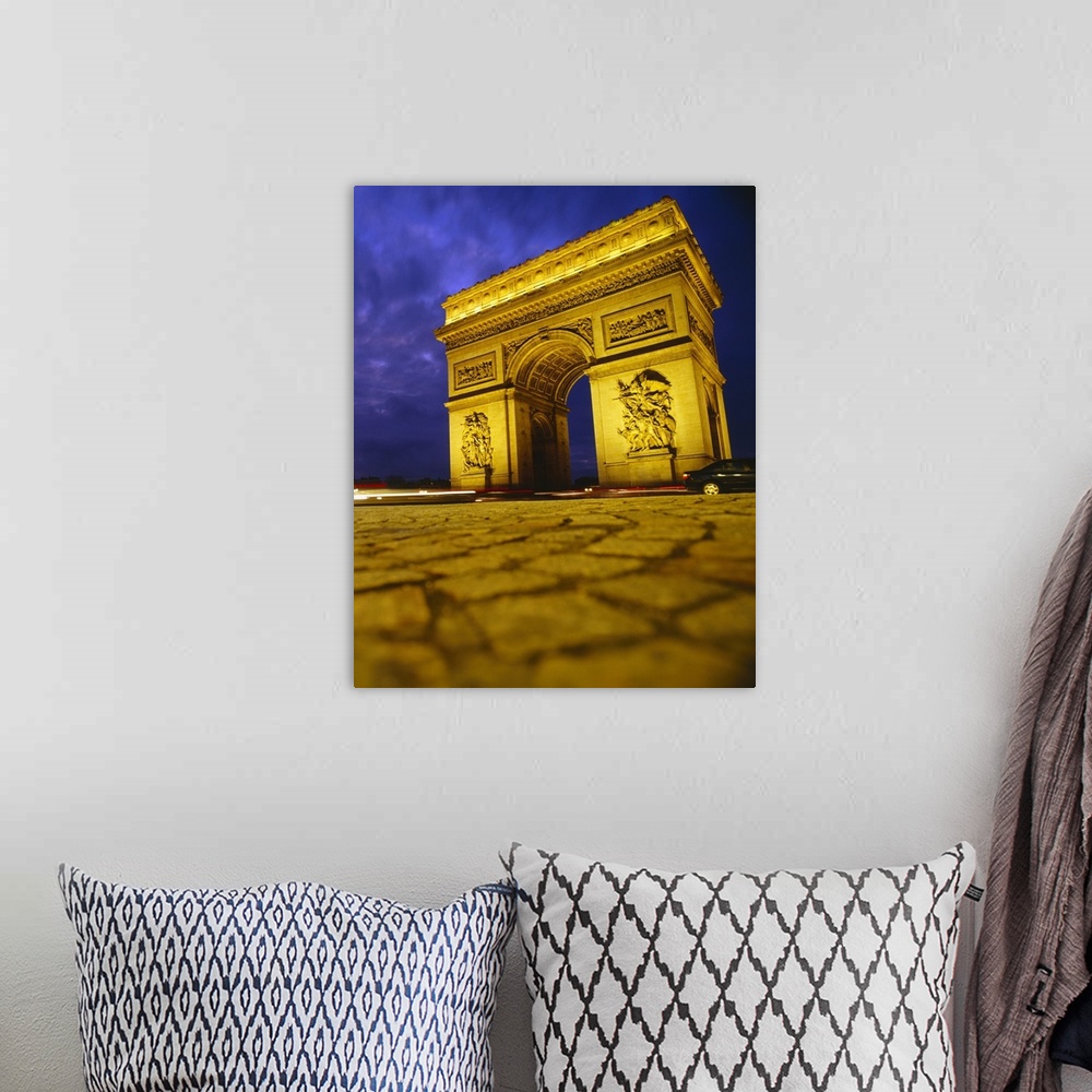 A bohemian room featuring Low angle view of a triumphal arch, Arc De Triomphe, Paris, France