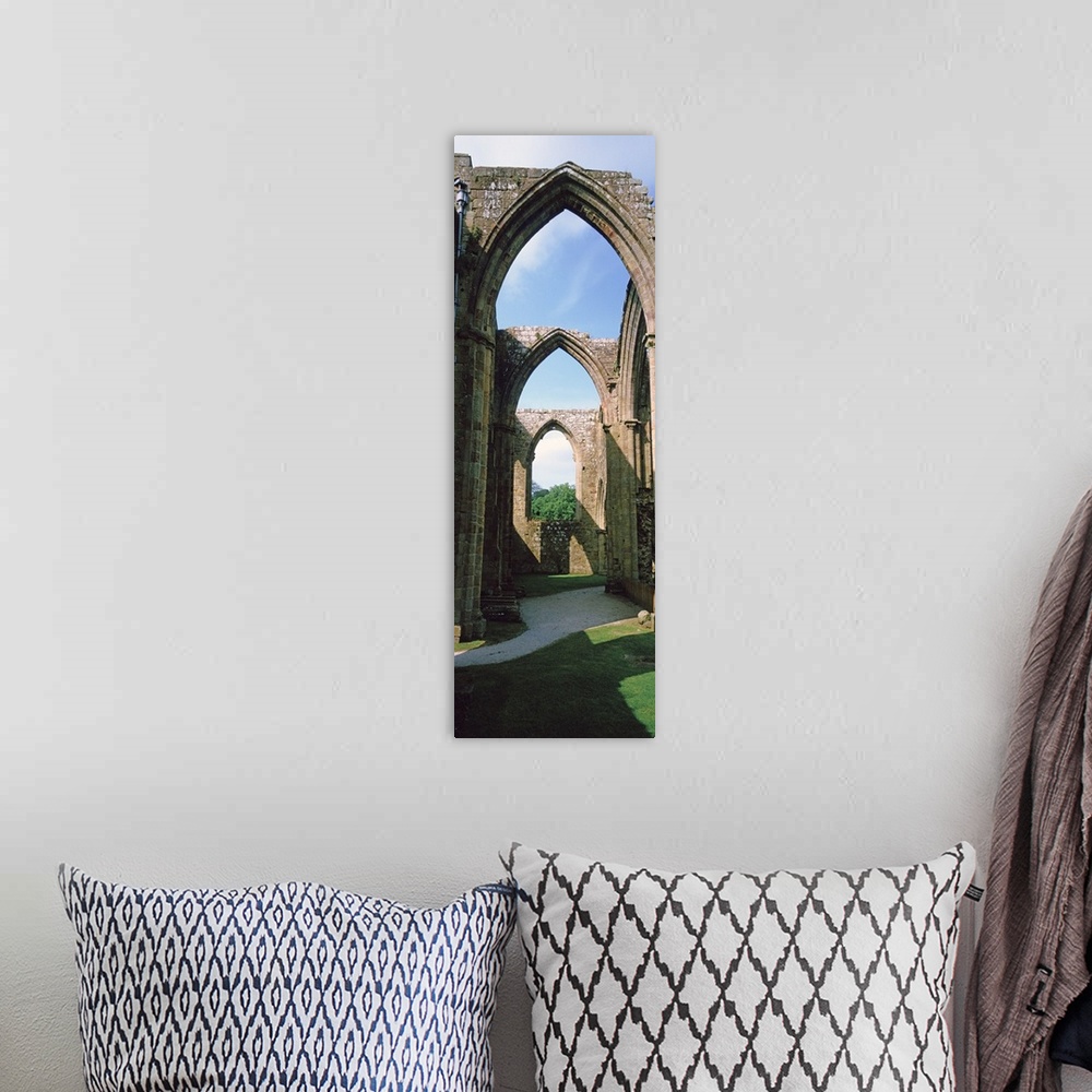 A bohemian room featuring Low angle view of an archway, Bolton Abbey, Yorkshire, England