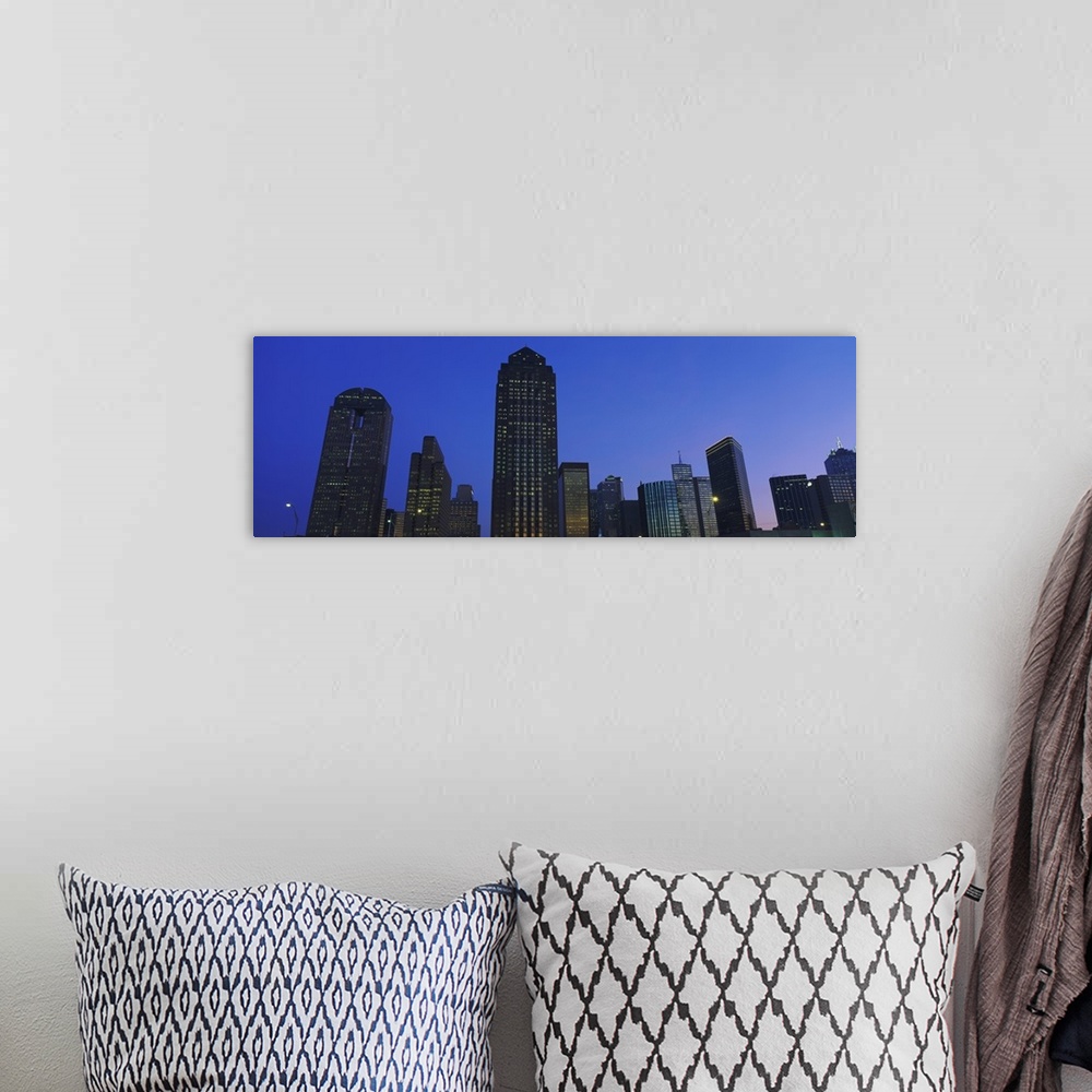 A bohemian room featuring Low angle view of buildings at dusk, Dallas, Texas