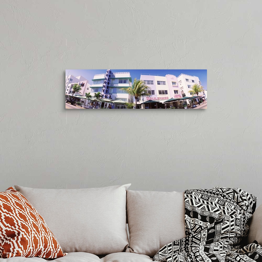 A bohemian room featuring Low angle view of buildings in a city, Miami Beach, Florida