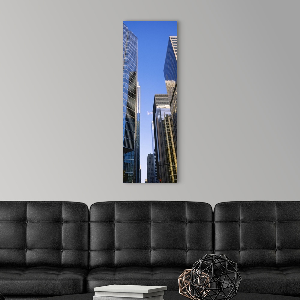 A modern room featuring Low angle view of buildings in a city, Toronto, Ontario, Canada