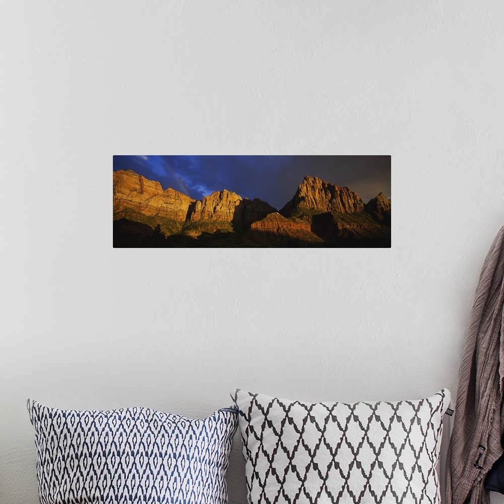 A bohemian room featuring Low angle view of cliffs, Zion National Park, Utah