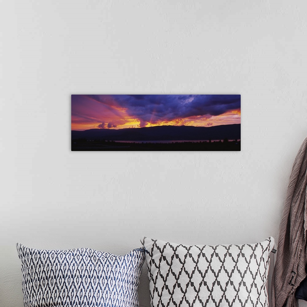 A bohemian room featuring Low angle view of clouds at dusk, Kelowna, British Columbia, Canada