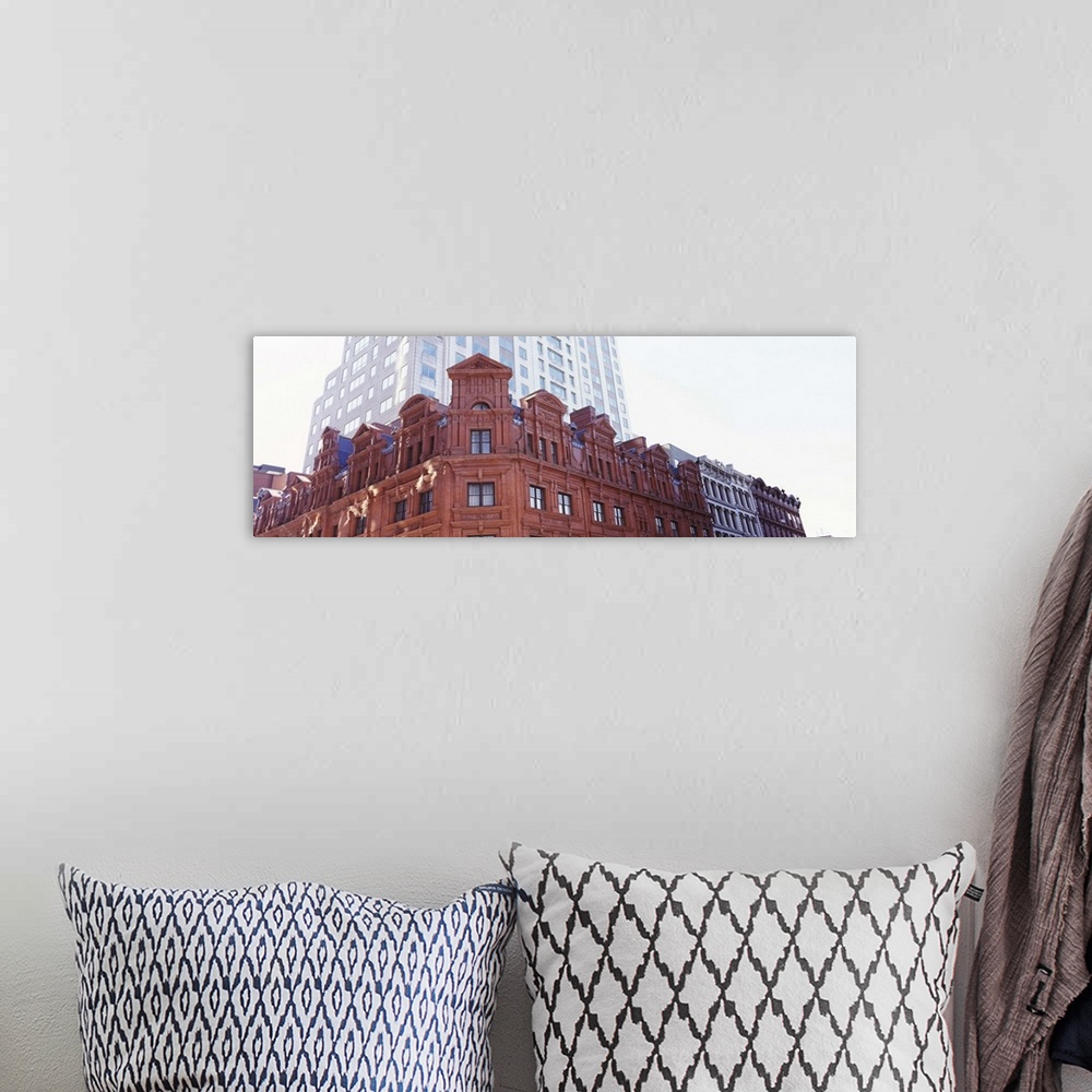 A bohemian room featuring Low angle view of downtown buildings, Hartford, Connecticut