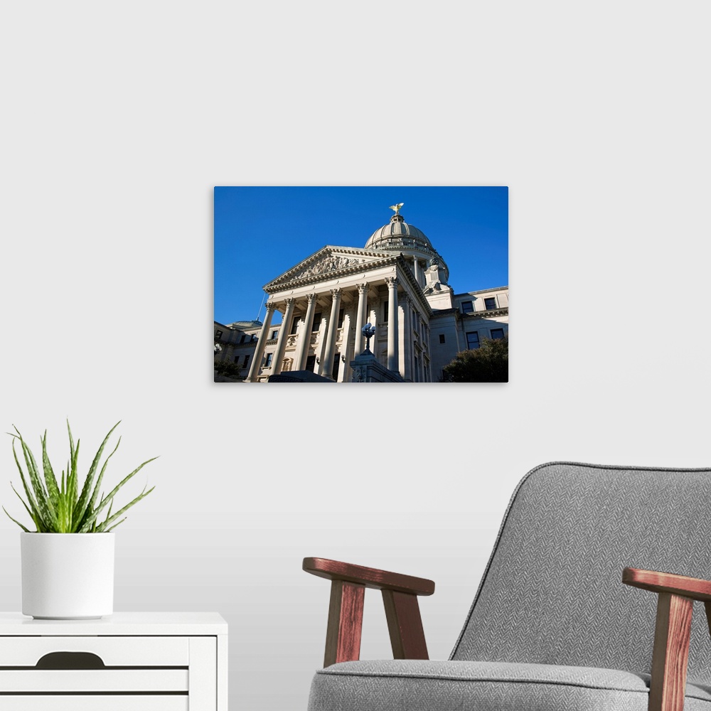 A modern room featuring Low angle view of Mississippi State Capitol, Jackson, Hinds County, Mississippi