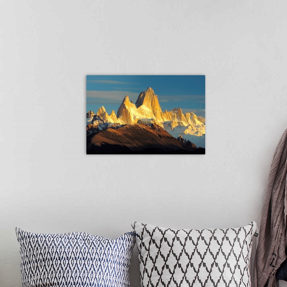 A bohemian room featuring Low angle view of mountains, Mt Fitzroy, Argentine Glaciers National Park, Argentina