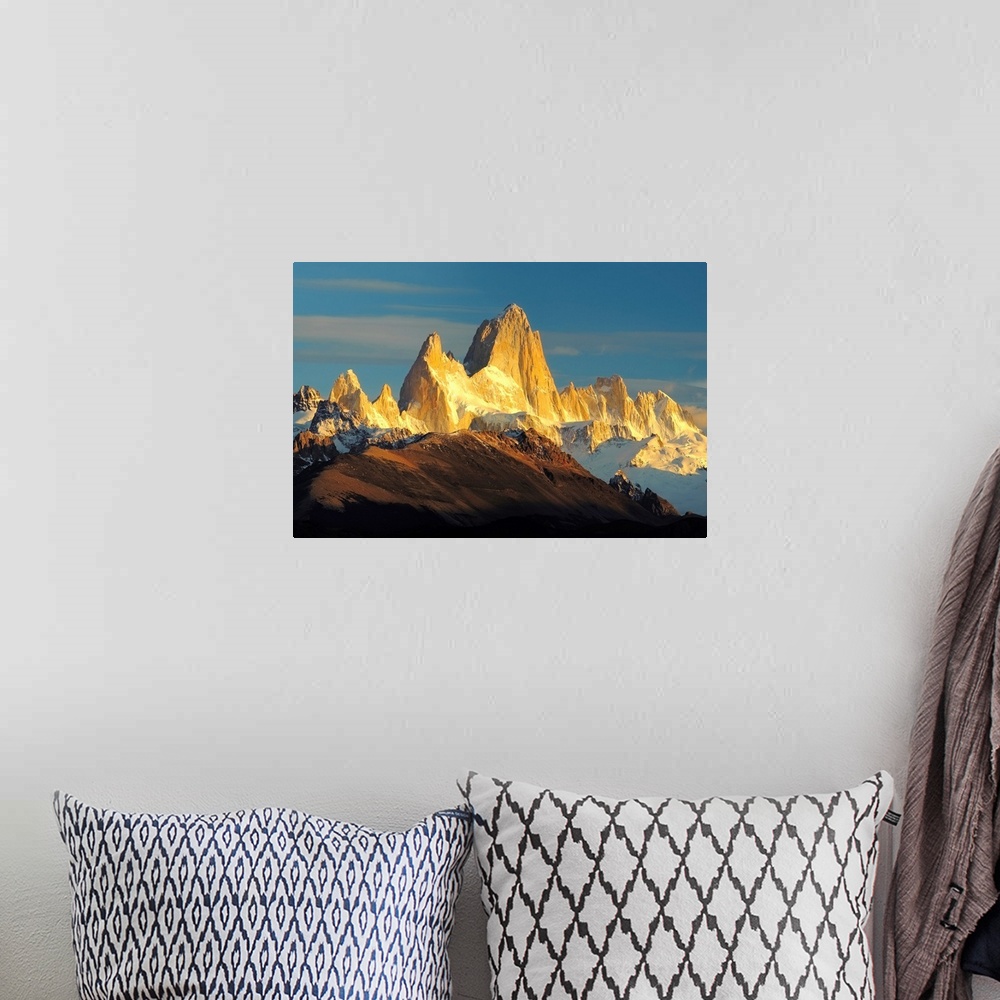 A bohemian room featuring Low angle view of mountains, Mt Fitzroy, Argentine Glaciers National Park, Argentina