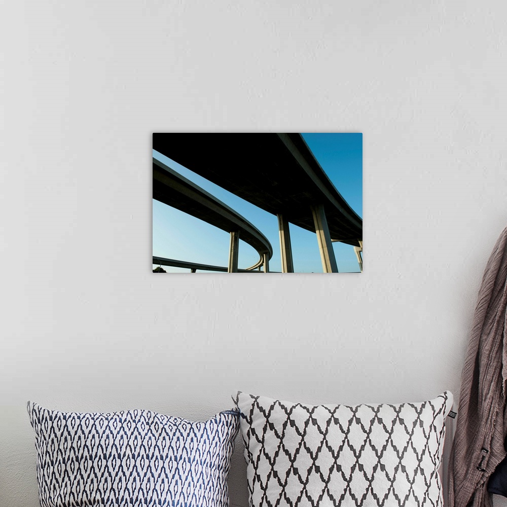 A bohemian room featuring Low angle view of overpasses, Interstate 105, Los Angeles, California
