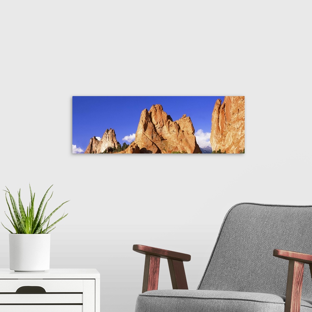 A modern room featuring Low angle view of rock formations, Garden of The Gods, Colorado Springs, Colorado