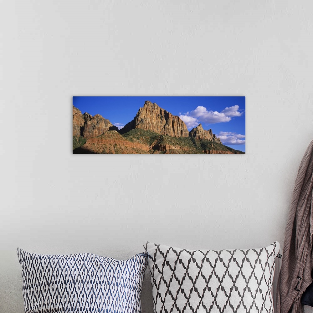 A bohemian room featuring Low angle view of rock formations, Zion National Park, Utah