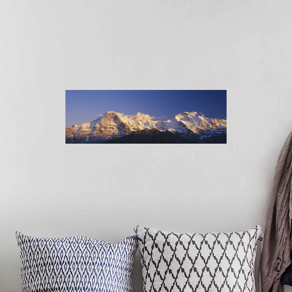 A bohemian room featuring Low Angle View Of Snowcapped Mountains, Bernese Oberland, Switzerland
