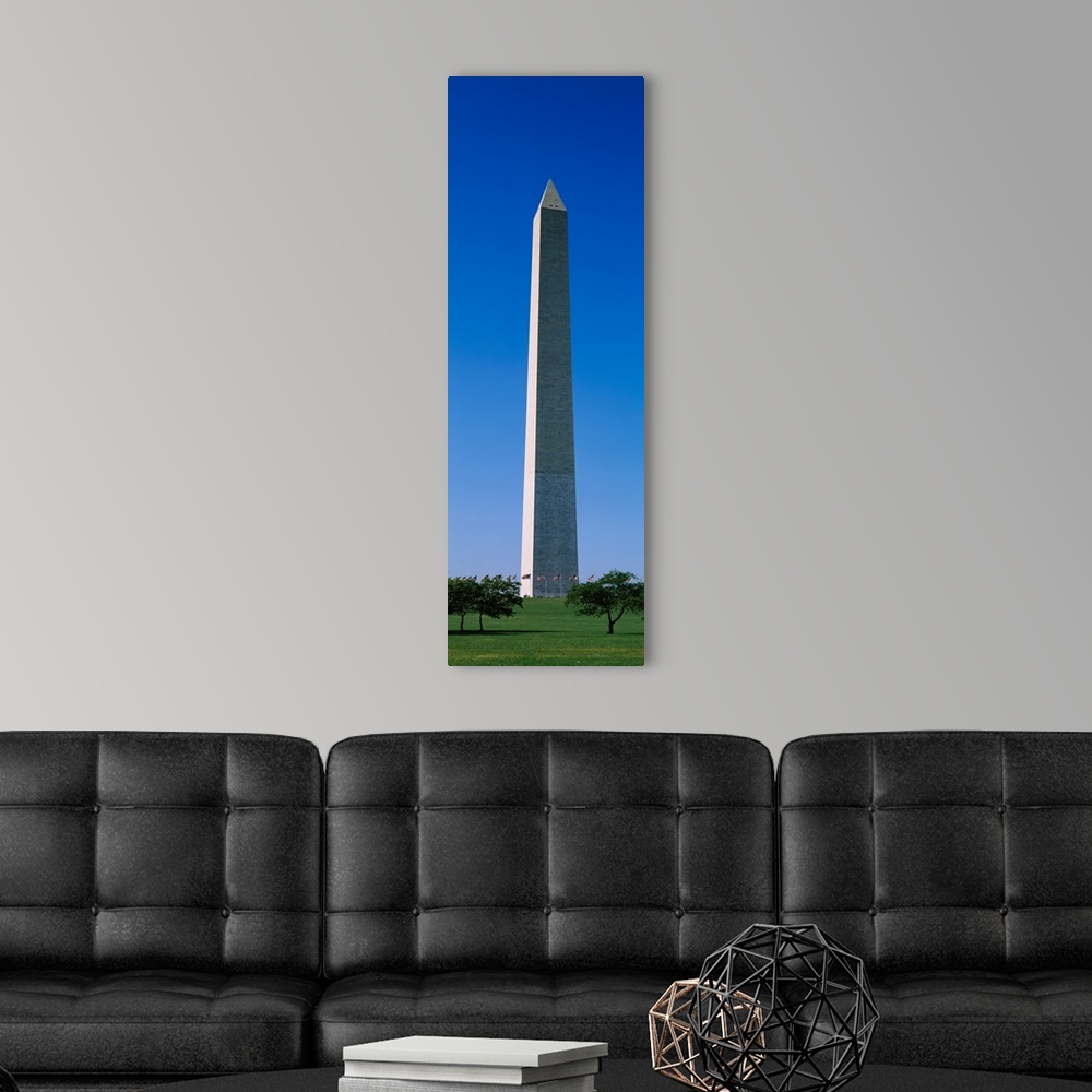 A modern room featuring Low angle view of the Washington Monument, Washington DC