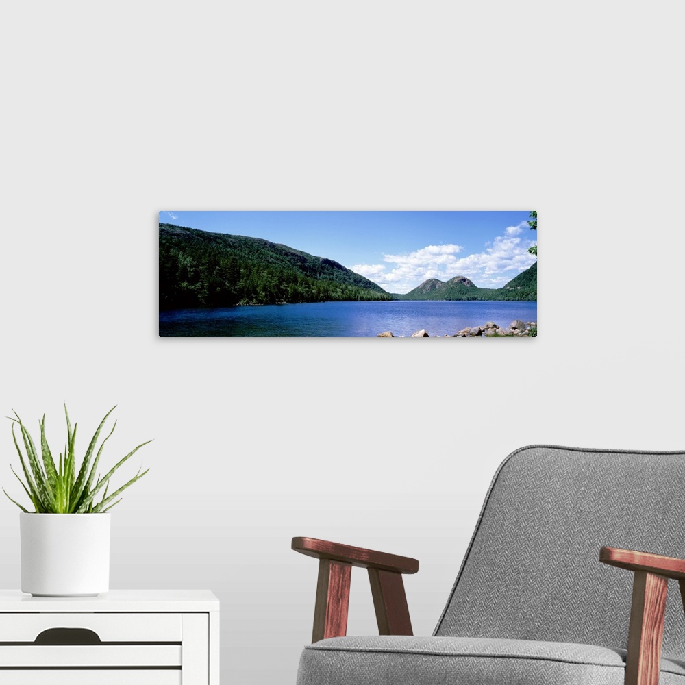 A modern room featuring Maine, Acadia National Park, Bubble rocks at the end of Jordan Pond