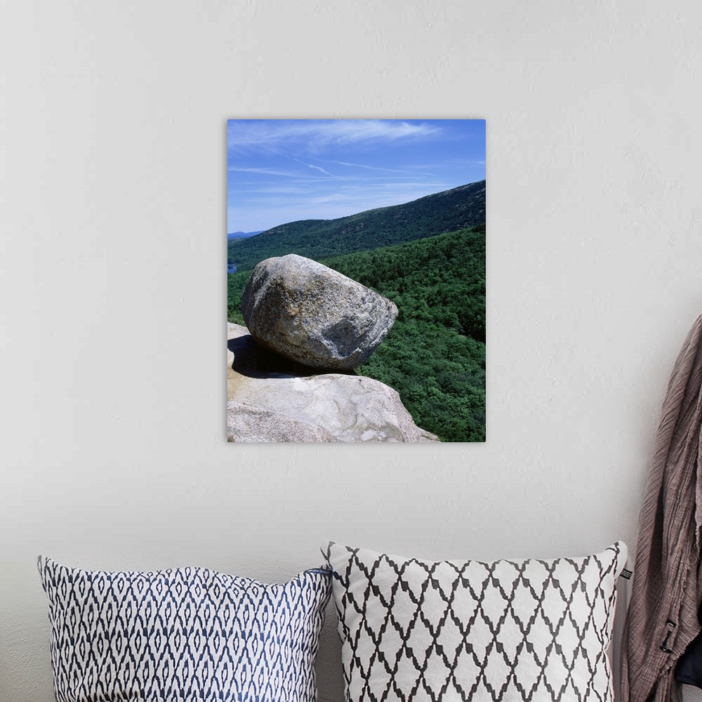 A bohemian room featuring Maine, Acadia National Park, South Bubble Rock, High angle view of a forest