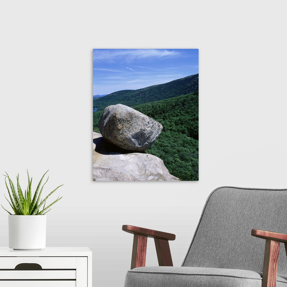 A modern room featuring Maine, Acadia National Park, South Bubble Rock, High angle view of a forest