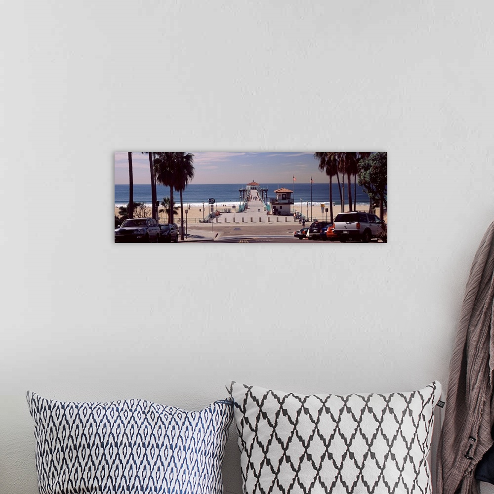 A bohemian room featuring Pier over an ocean, Manhattan Beach Pier, Manhattan Beach, Los Angeles County, California, USA