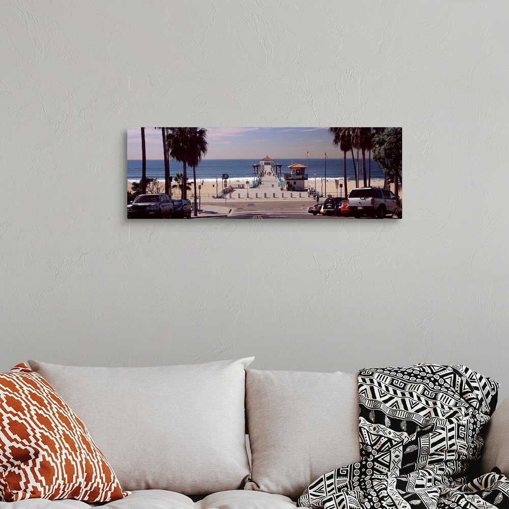A bohemian room featuring Pier over an ocean, Manhattan Beach Pier, Manhattan Beach, Los Angeles County, California, USA