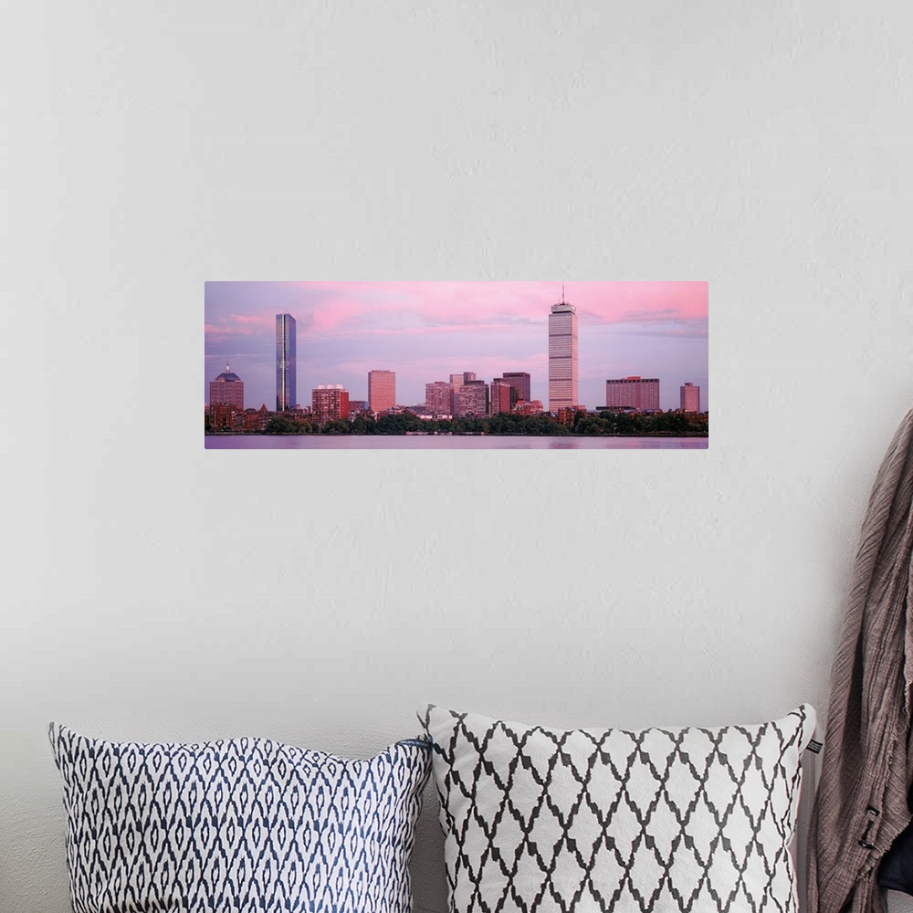 A bohemian room featuring Massachusetts, Boston City, Skyscrapers along the Charles River