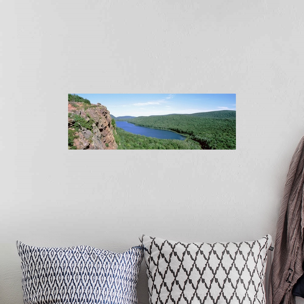 A bohemian room featuring Michigan, Upper Peninsula, Wilderness State Park, High angle view of Lake of Clouds
