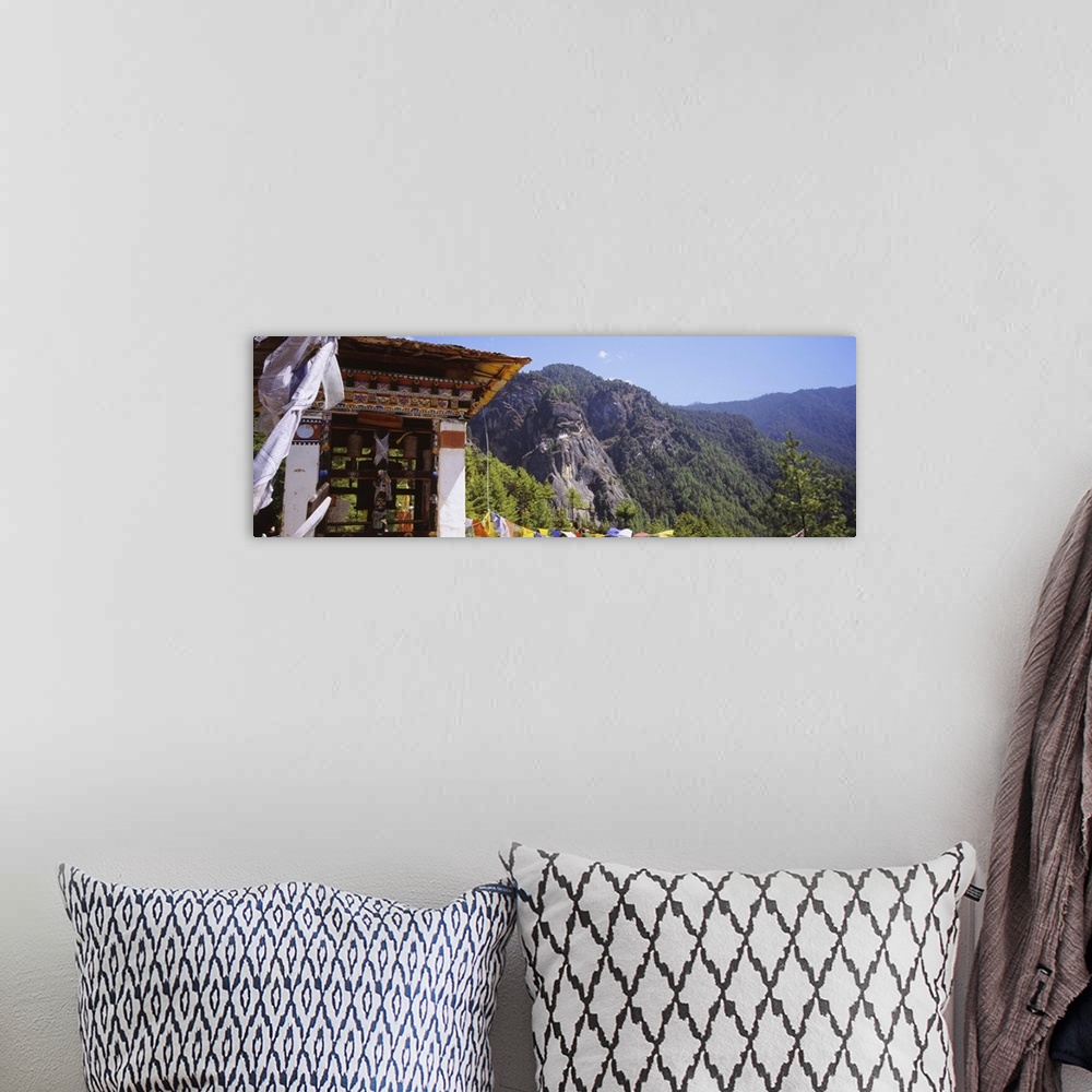 A bohemian room featuring Monastery on a mountain with Taktshang in the background, Paro Valley, Bhutan