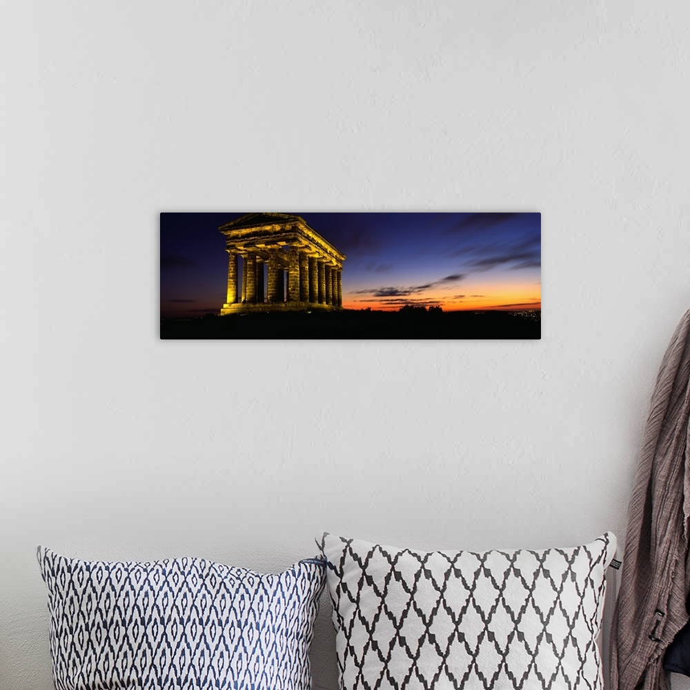 A bohemian room featuring Monument Lit Up At Dusk, Penshaw Monument, London, England, United Kingdom