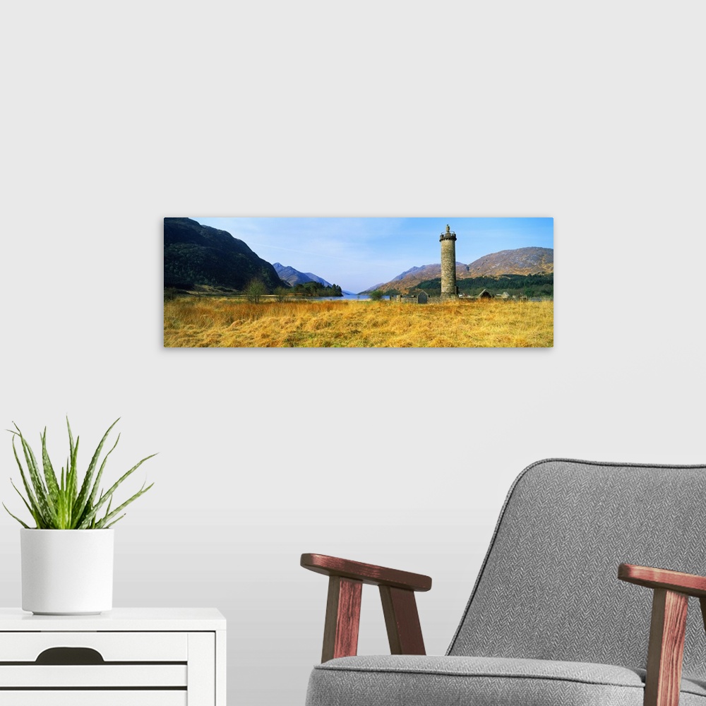 A modern room featuring Monument on a mountain, Glenfinnan Monument, Loch Shiel, Highlands Region, Scotland