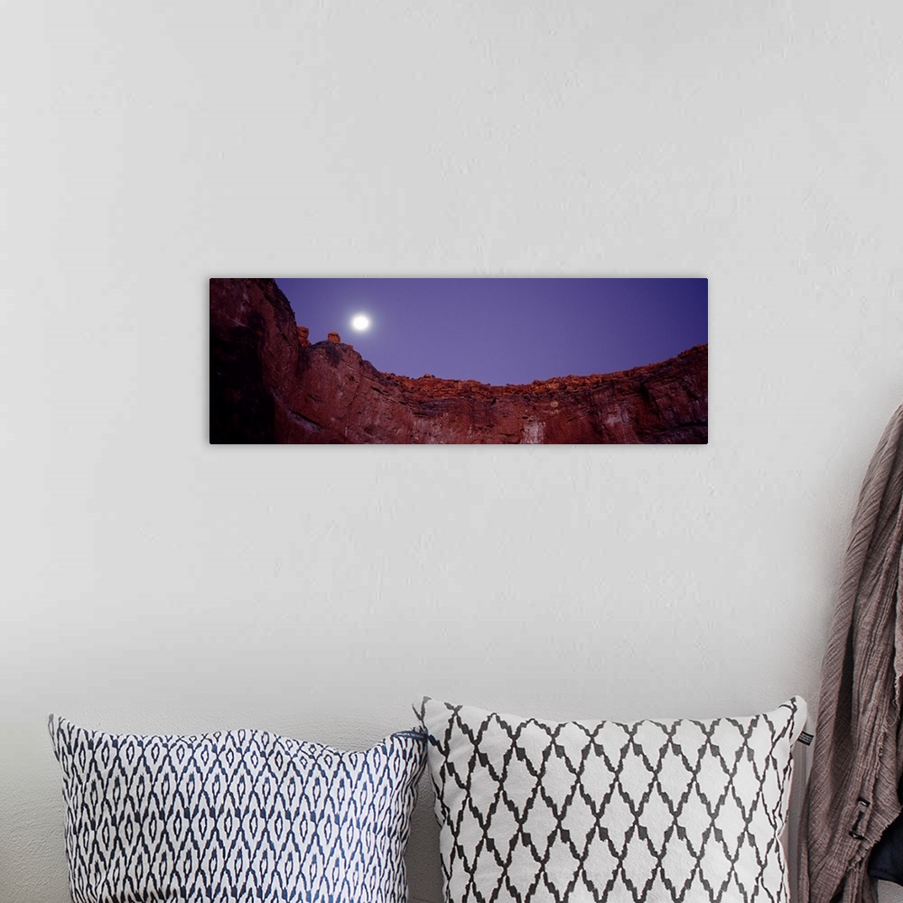 A bohemian room featuring Moon and stars over a canyon, Grand Canyon, Indian Garden Campground, Grand Canyon National Park,...