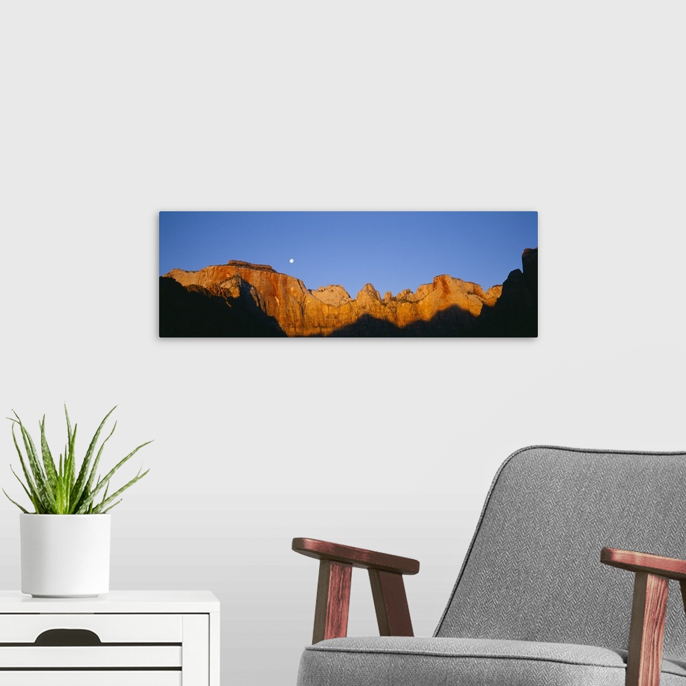 A modern room featuring Moonrise Zion National Park UT