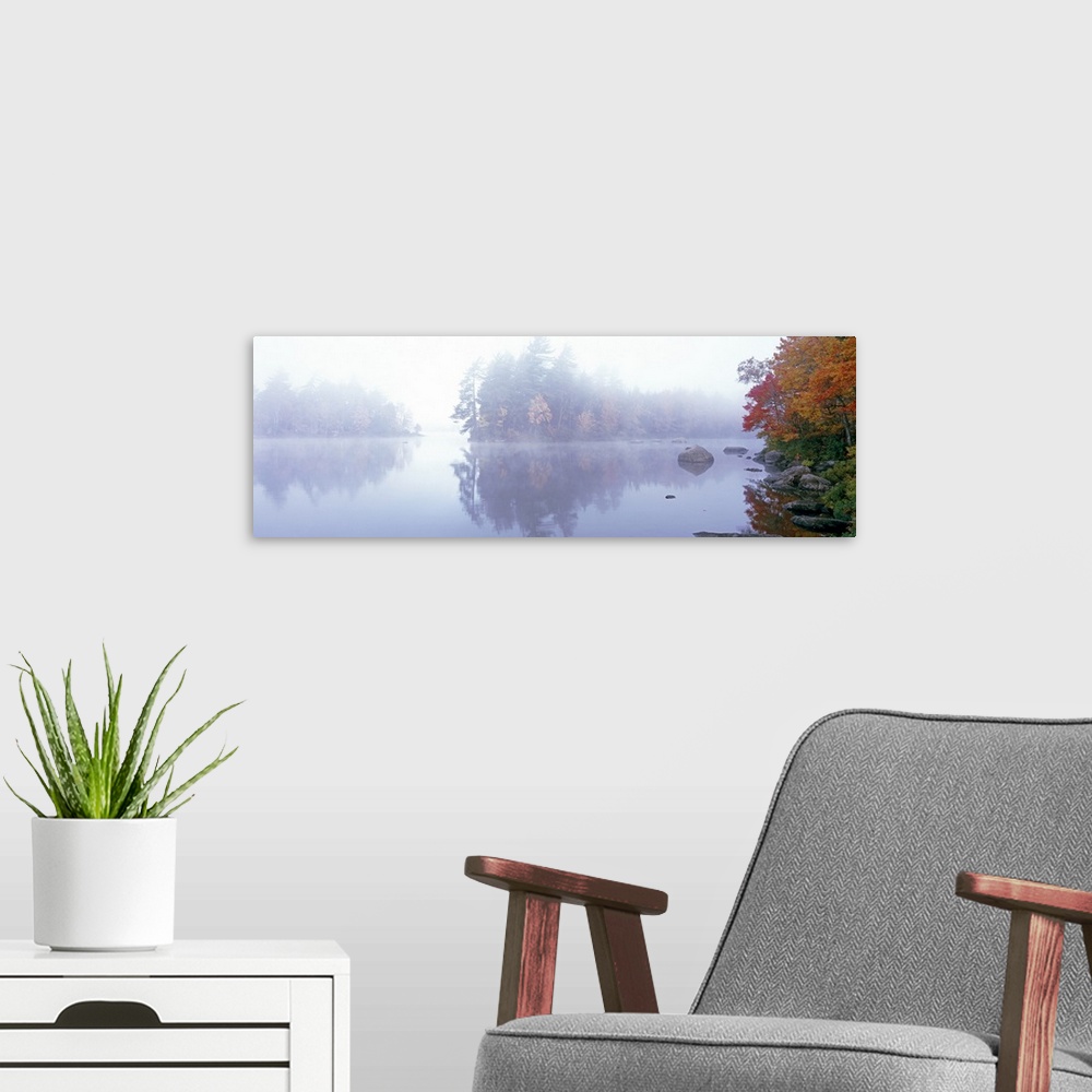 A modern room featuring Morning Fog on Sacandaga Lake NY
