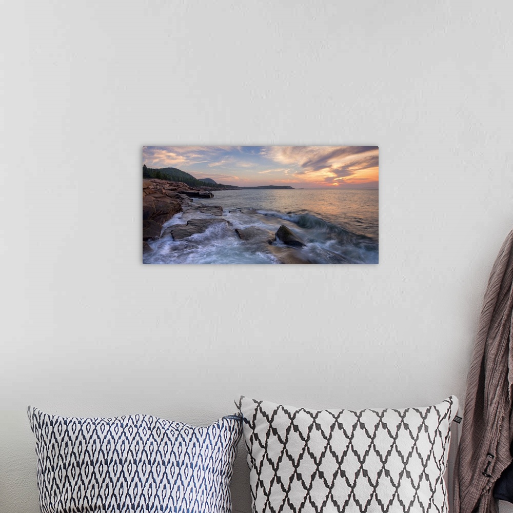A bohemian room featuring Morning surf at coast, Acadia National Park, Maine
