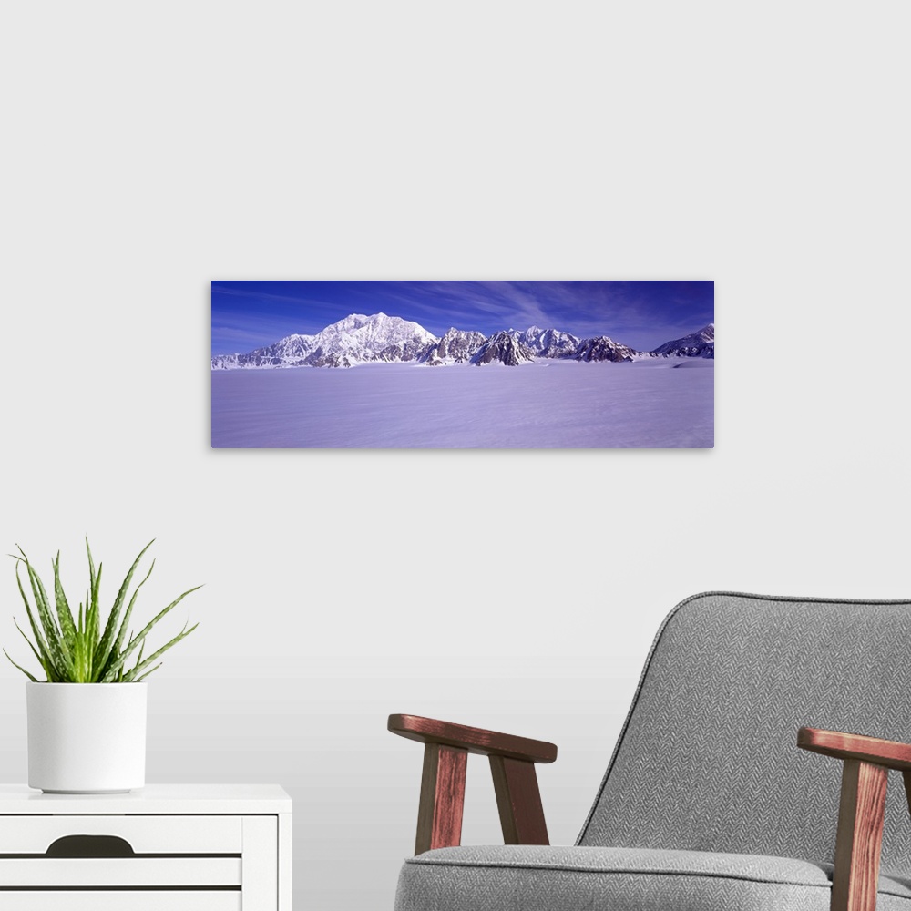 A modern room featuring Mount Logan in Kluane Yukon Canada