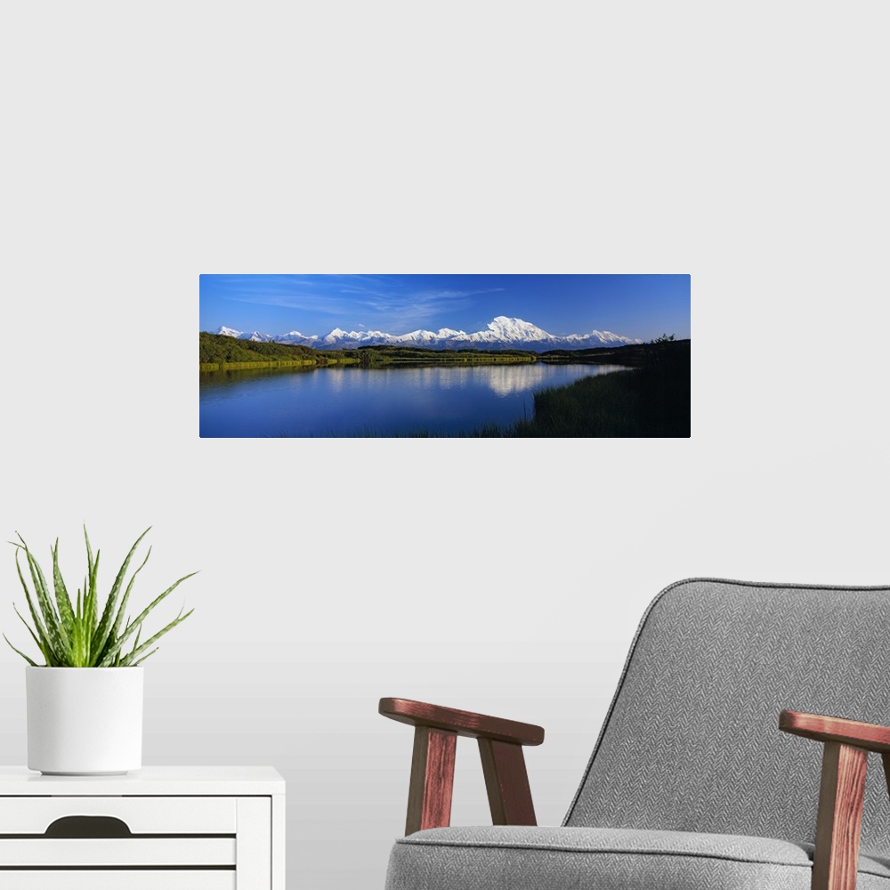 A modern room featuring Mount McKinley and Alaska Range, Wonder Lake, Alaska