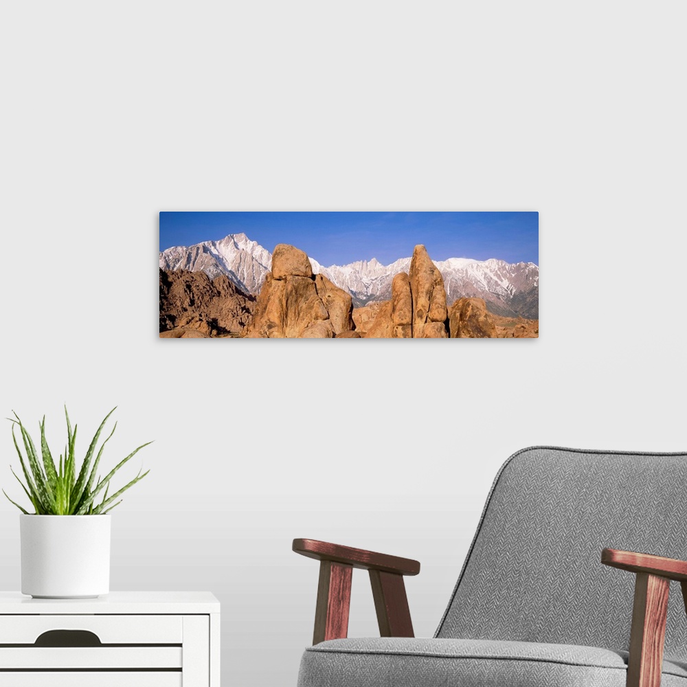 A modern room featuring Mount Whitney Keeler Needle Lone Pine CA