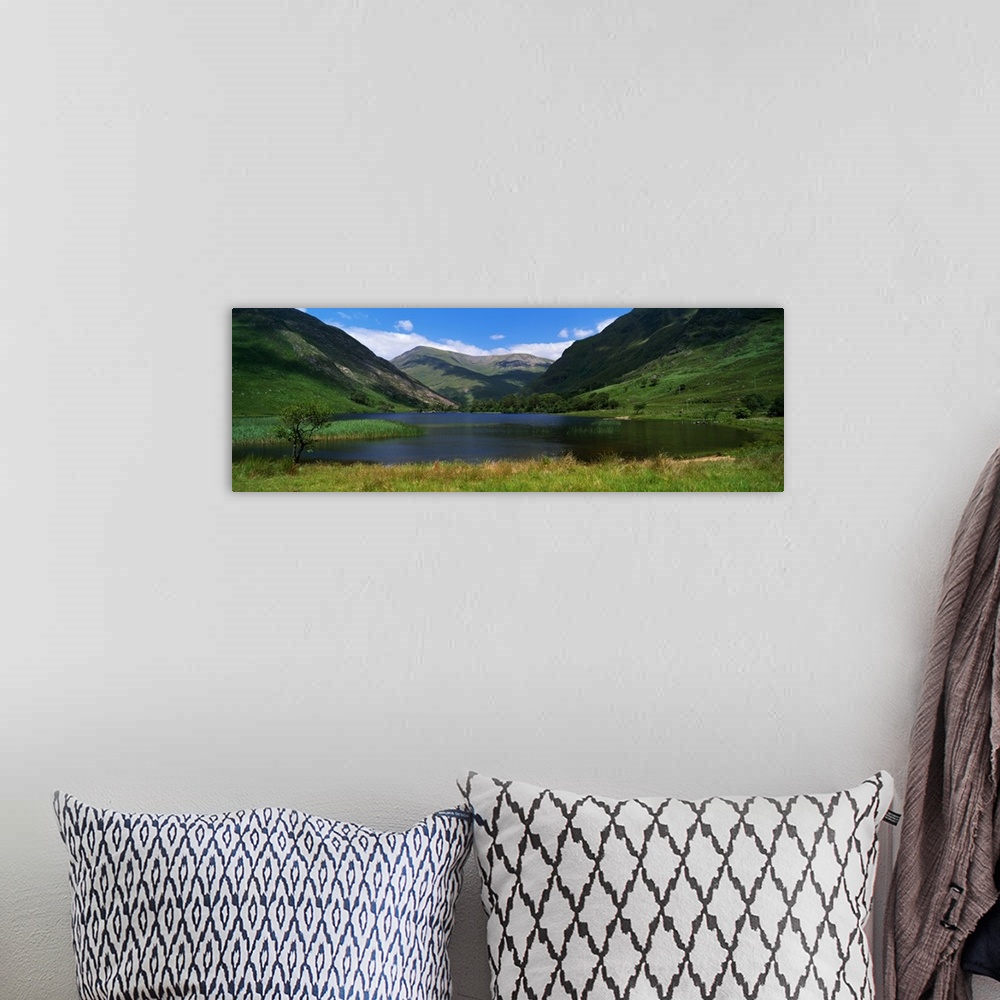 A bohemian room featuring Mountain landscape with lake, Ireland