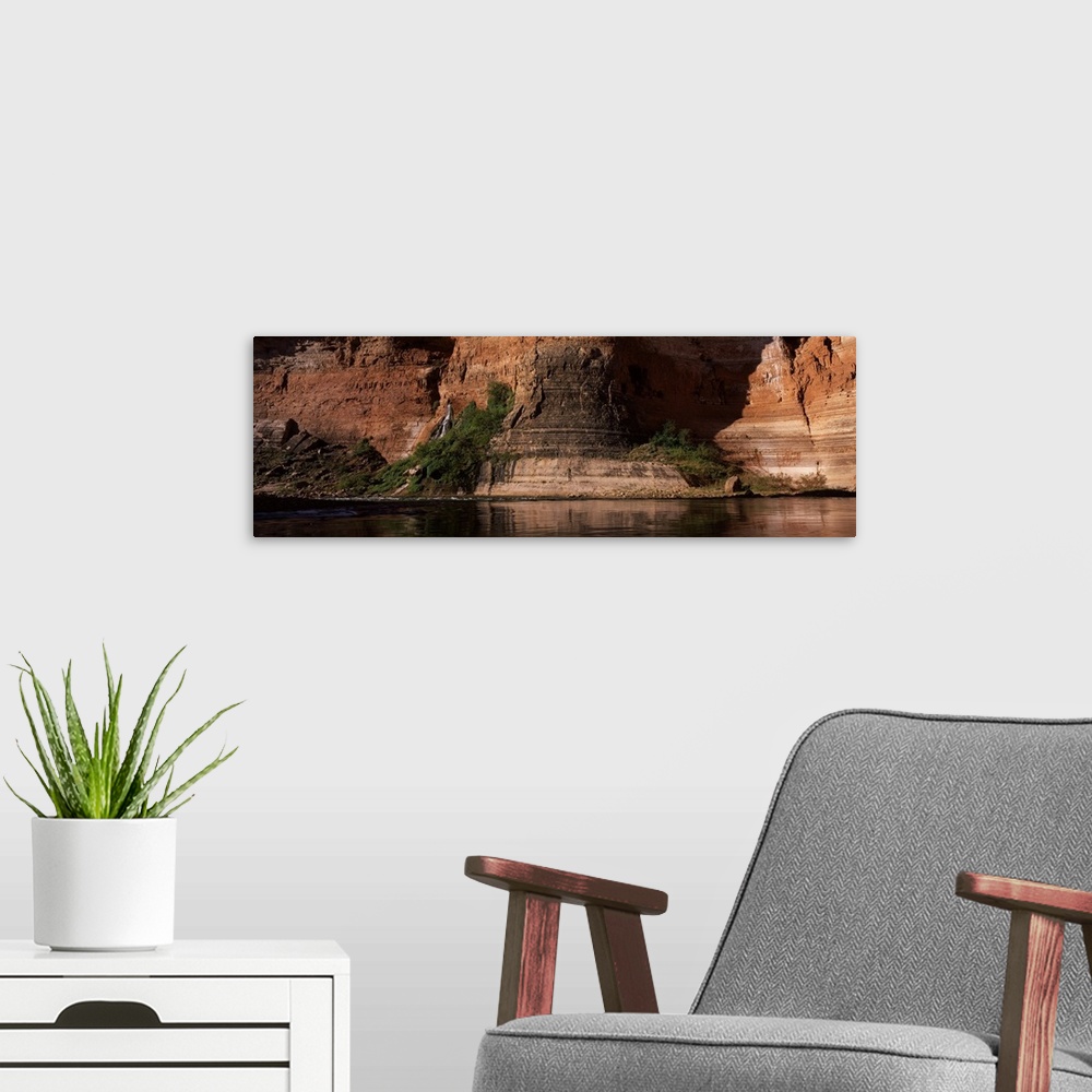 A modern room featuring Mountains along a river, Vaseys Paradise, Marble Canyon, Grand Canyon, Colorado River, Coconino C...
