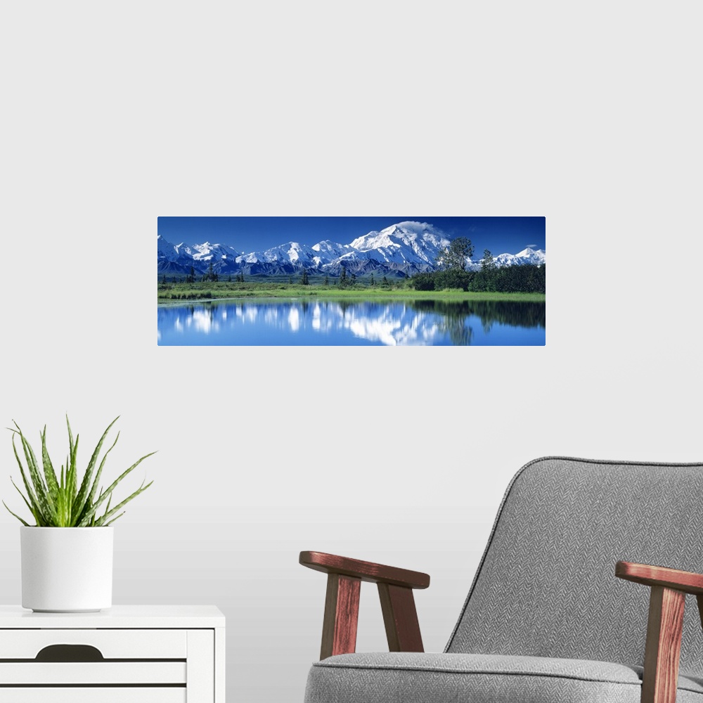 A modern room featuring Mt McKinley and Wonder Lake Denali National Park AK