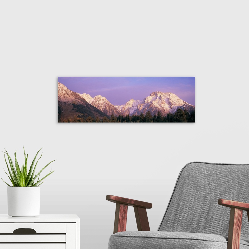 A modern room featuring Mt Moran Teton National Park WY